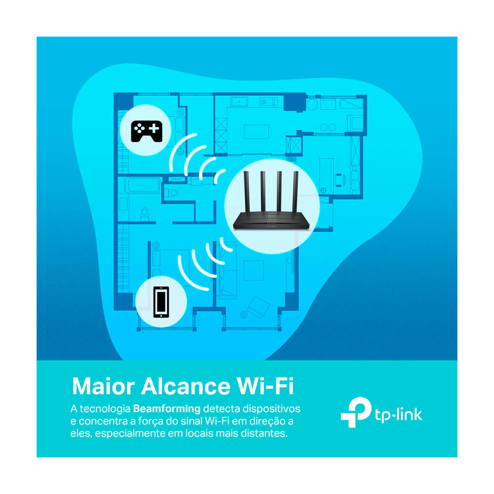 Roteador Wireless Tp-Link AX1500 Wi-fi 6 Dual Band 1500Mbps - Archer AX12
