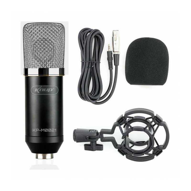 Microfone Condensador Unidirecional 20Khz Com Fio P2 P10 Alta Definicao Knup Kp-M0021