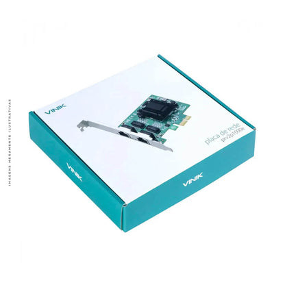 Placa De Rede Duas Portas Gigabit Pci-E 10/100/1000 Vinik Dual Channel Low Profile - PRV2P1000e Truedata