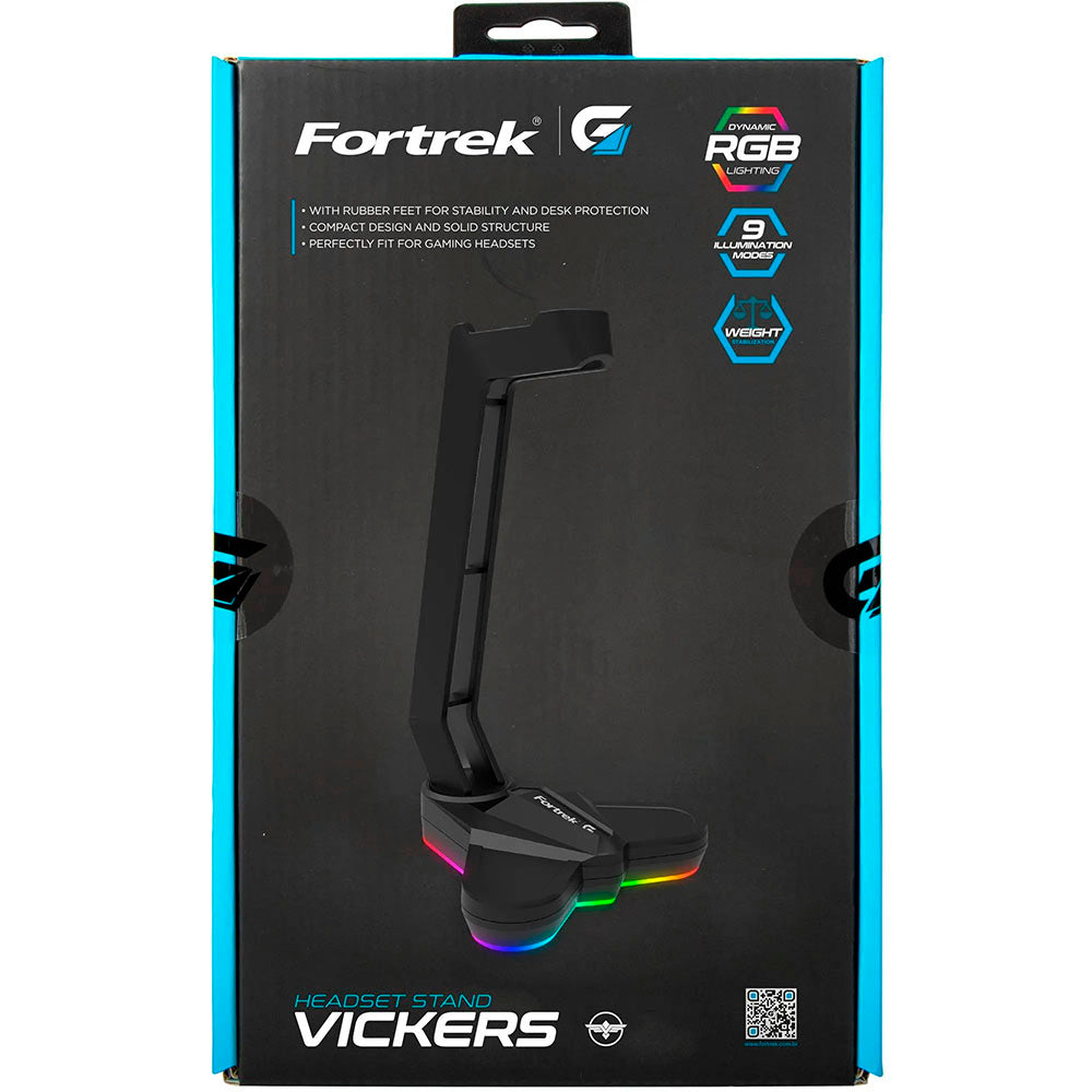Suporte p/ Headset RGB Vickers Fortrek Preto Truedata
