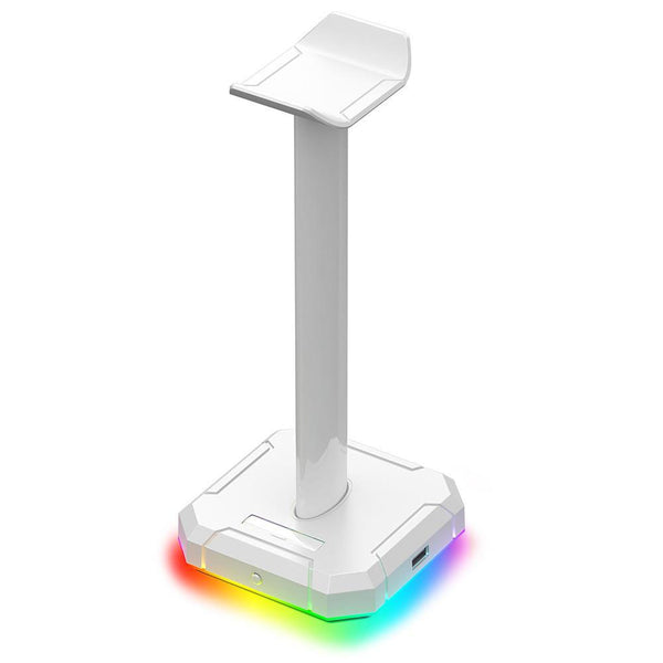 Suporte p/ Headset RGB Scepter Lunar White Redragon C/ 4 Portas Usb Branco - HA300-W