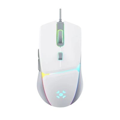 Mouse Gamer Usb Fortrek Crusader Rgb 12800 Dpi Branco