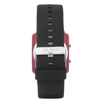 Relógio de Pulso Euro Digital Fashion Fit Reflexos Preto / Vermelho - EUJHS31BAQU/5P Truedata
