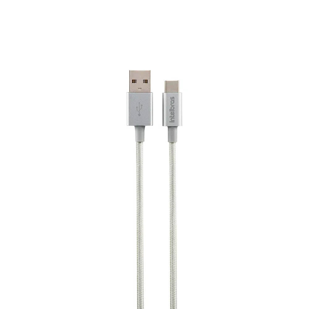 Cabo Usb-A Macho P/ Usb Tipo C Macho 1,5mt Intelbras em Nylon Branco 15NB - 4830067