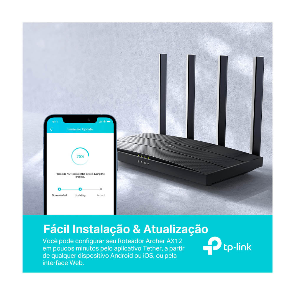 Roteador Wireless Tp-Link AX1500 Wi-fi 6 Dual Band 1500Mbps - Archer AX12