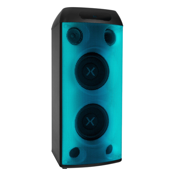 Caixa De Som Bluetooth Polyvox Torre Amplificada 1000W TWS Full Led Preta - XT-665T