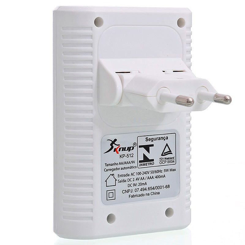 Carregador De Pilhas AA / AAA / 9V Knup - Kp-512 Truedata