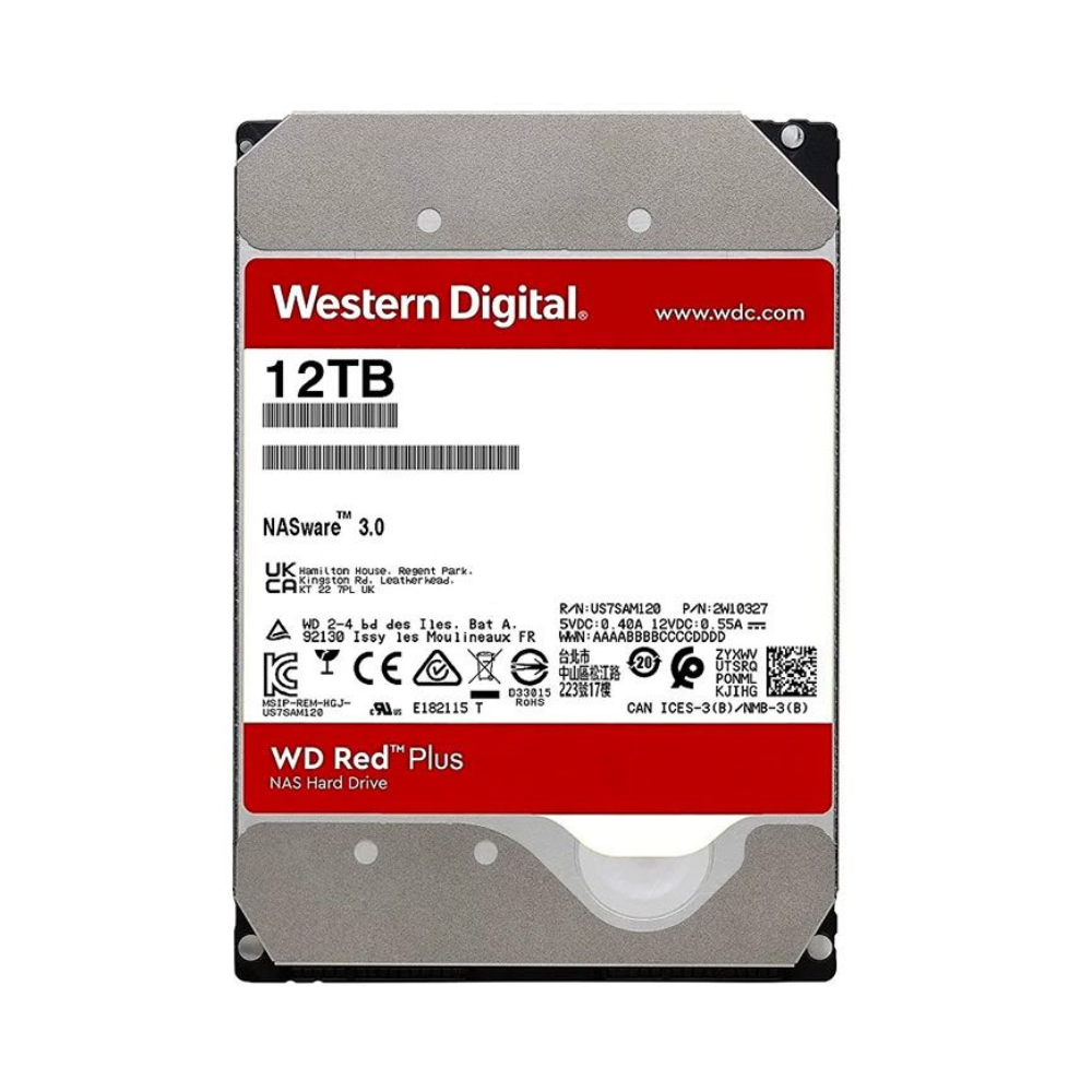 Hd Para Servidor Nas 12tb Western Digital Wd Red Plus 3.5 Sata III 512mb - WD120EFGX