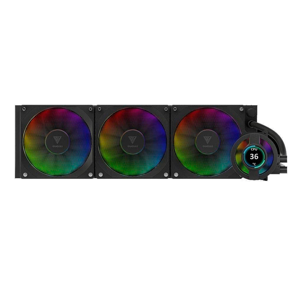 Water Cooler Triple Fan Gamdias Chione ARGB 360mm C/ Display LCD (Intel/AMD) - CHIONE P3-360U