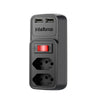 Adaptador E Carregador 2 Tomadas 2 Usb Intelbras Eac 202 Preto - 4820049