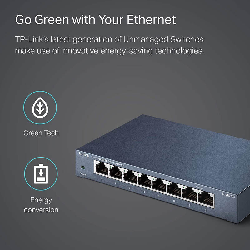 Switch 08 Portas Gigabit 10/100/1000 Mbps Tp-Link - Tl-SG108