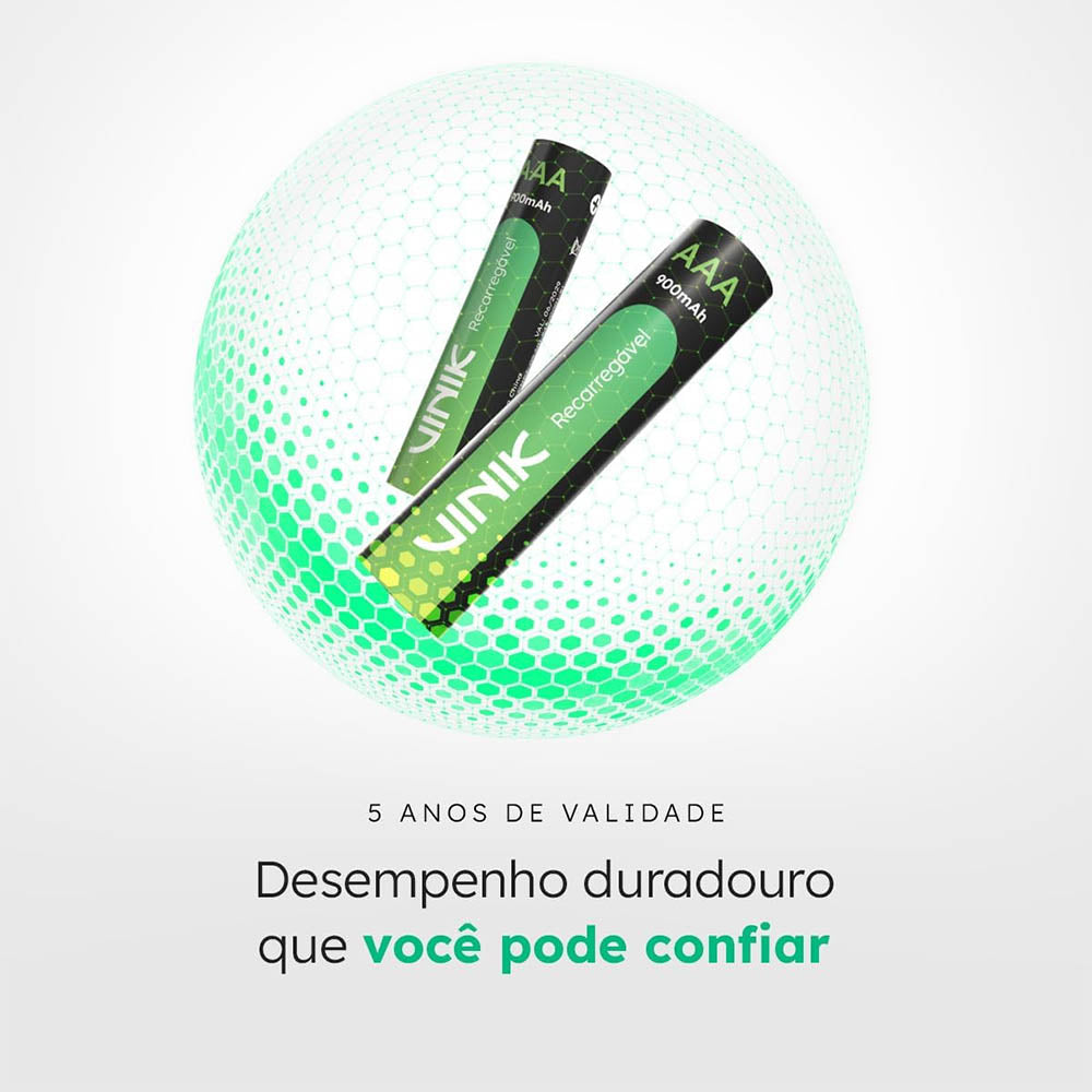 Pilha Recarregável AAA 900Mah 1.2v Vinik (Blister C/ 4 Pilhas) - VP3AB4R