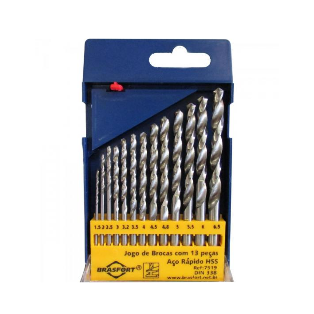 Kit Brocas de Furadeira Brasfort de  1,5 a 6,5mm - 58085