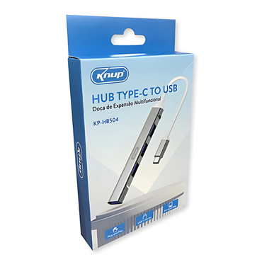 Hub Usb Tipo C 4 Portas USB 3.0 e USB 2.0 Knup - KP-HB504