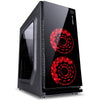 Gabinete Gamer VX Gaming Crater Com Lateral em Acrílico C/ 2x Fan 120mm Led Red - 29834