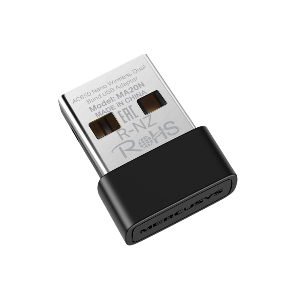 Adaptador Usb Wireless Mercusys Dual Band AC650 Nano 433mbps - MA20N
