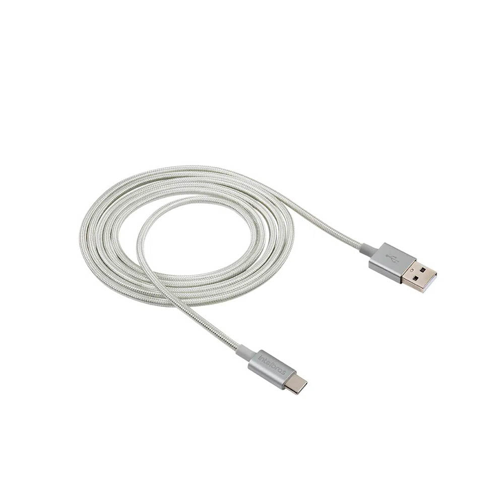 Cabo Usb-A Macho P/ Usb Tipo C Macho 1,5mt Intelbras em Nylon Branco 15NB - 4830067