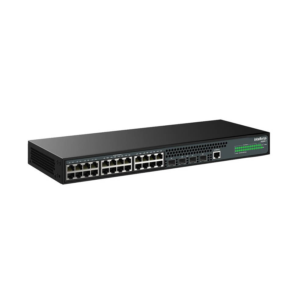 Switch 24 Portas Gigabit 10/100/1000 Mbps Intelbras + 4 SFP Gbic S2328G-A Gerenciável - 4760106