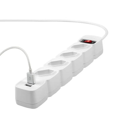 Filtro de Linha Protetor Eletronico 4 Tomadas Intelbras C/ 2 Usb Branco EPE 204 - 4824204