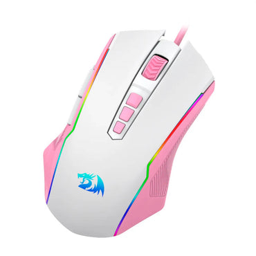 Mouse Gamer Redragon Ranger 9 Botões 12400dpi Branco/ Rosa RGB - M910WP-RGB