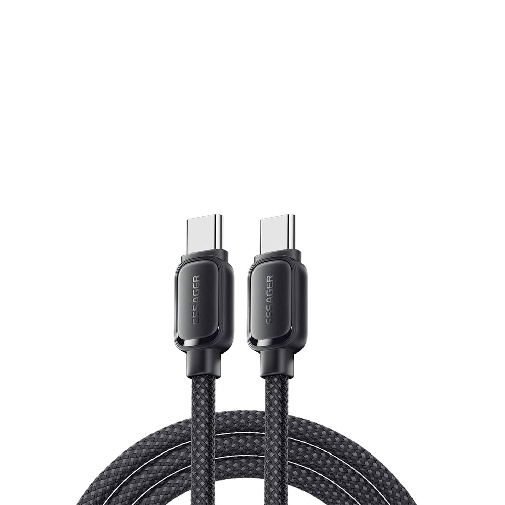 Cabo de Dados Magnético USB-C Essager 60w 1.0mt Nylon Preto - EXCTT2-TD01-P