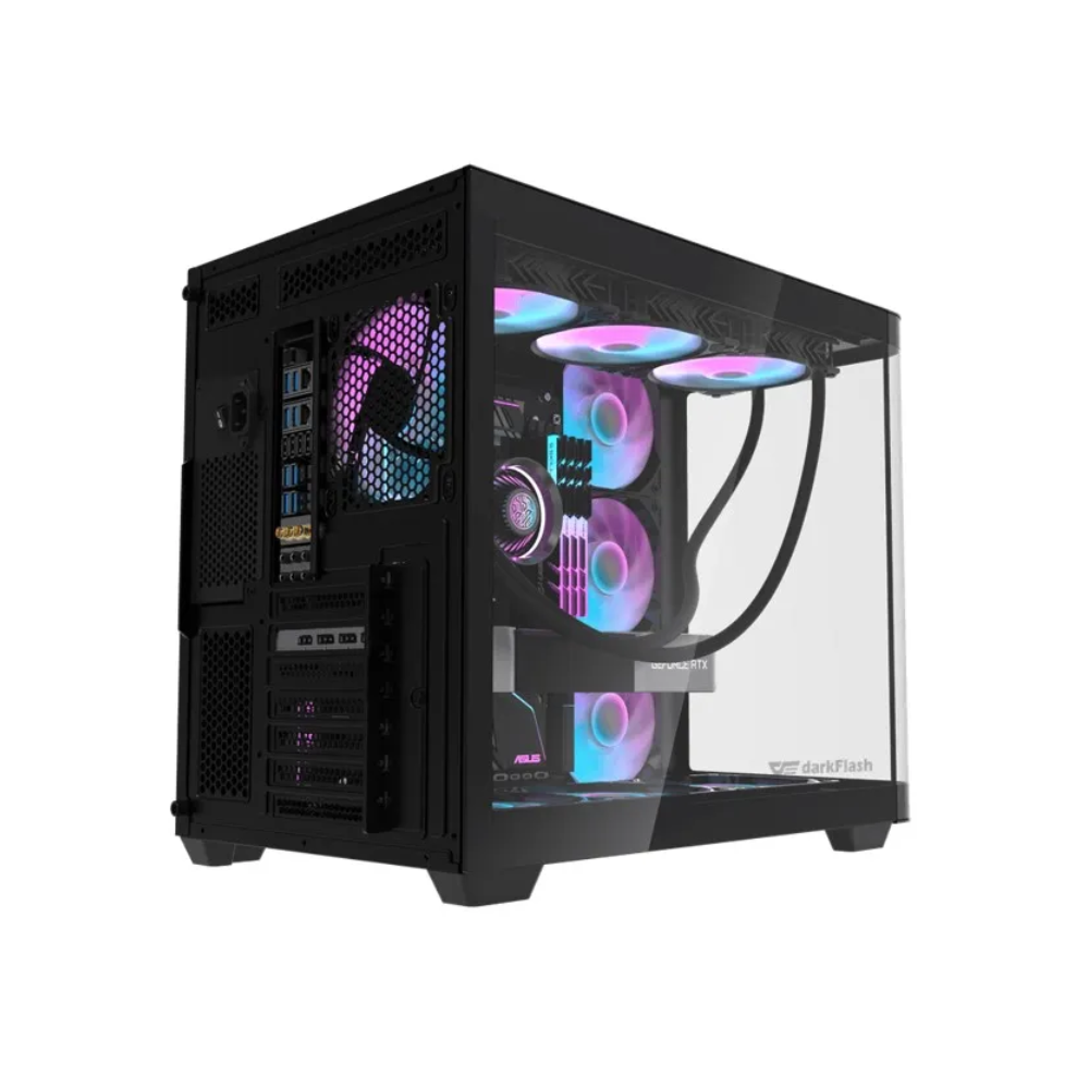 Gabinete Gamer Darkflash DPX90M ATX Preto Com Lateral, Topo e Frente em Vidro Temperado ARGB - DPX90 ATX