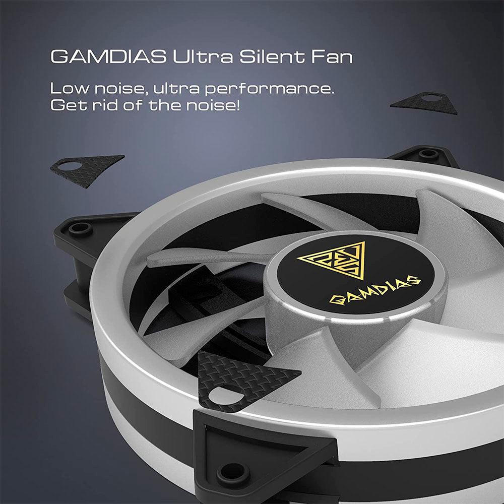 Kit c/ 5 Cooler Fan para Gabinete Gamdias Aeolus RGB 120mm Preto - M2-1205R
