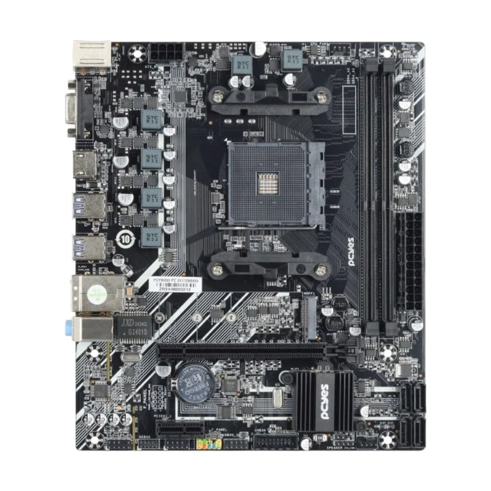 Placa Mae PcYes AMD B450 M-Atx AM4 Ddr4 Hdmi Vga - PCYB450-RZ564