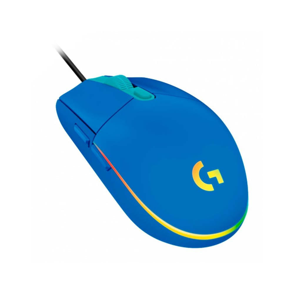 Mouse Gamer Logitech G203 LightSync 6 Botões 8000dpi Azul C/ Rgb - 910-005795