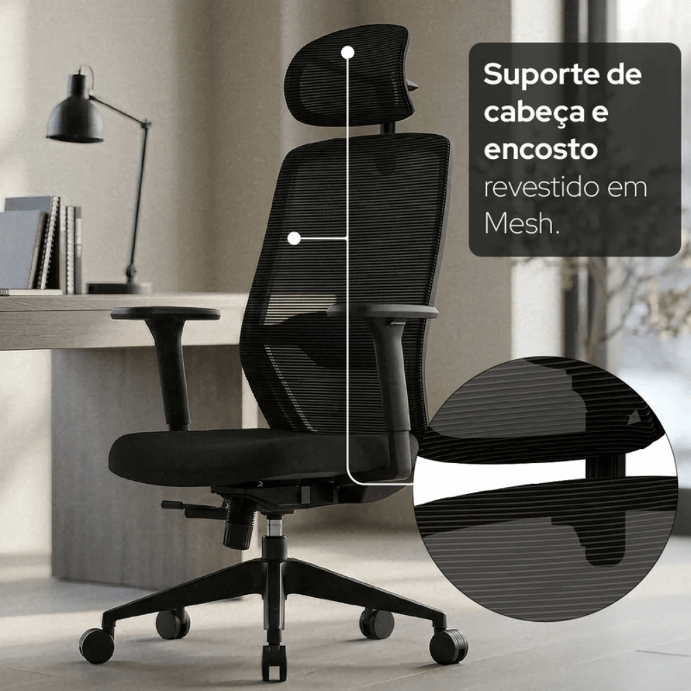 Cadeira Ergonômica Elements Serena – Preta