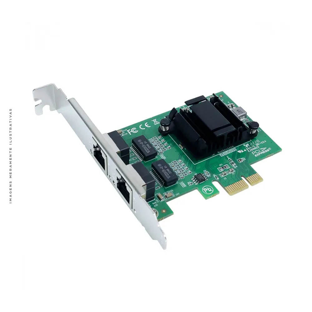 Placa De Rede Duas Portas Gigabit Pci-E 10/100/1000 Vinik Dual Channel Low Profile - PRV2P1000e