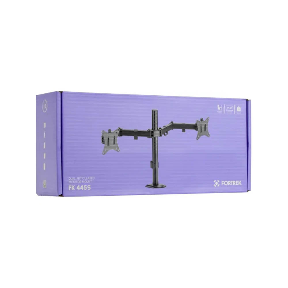 Suporte de Mesa Articulado Para Dois Monitores Fortrek 17" a 32" - FK 445S