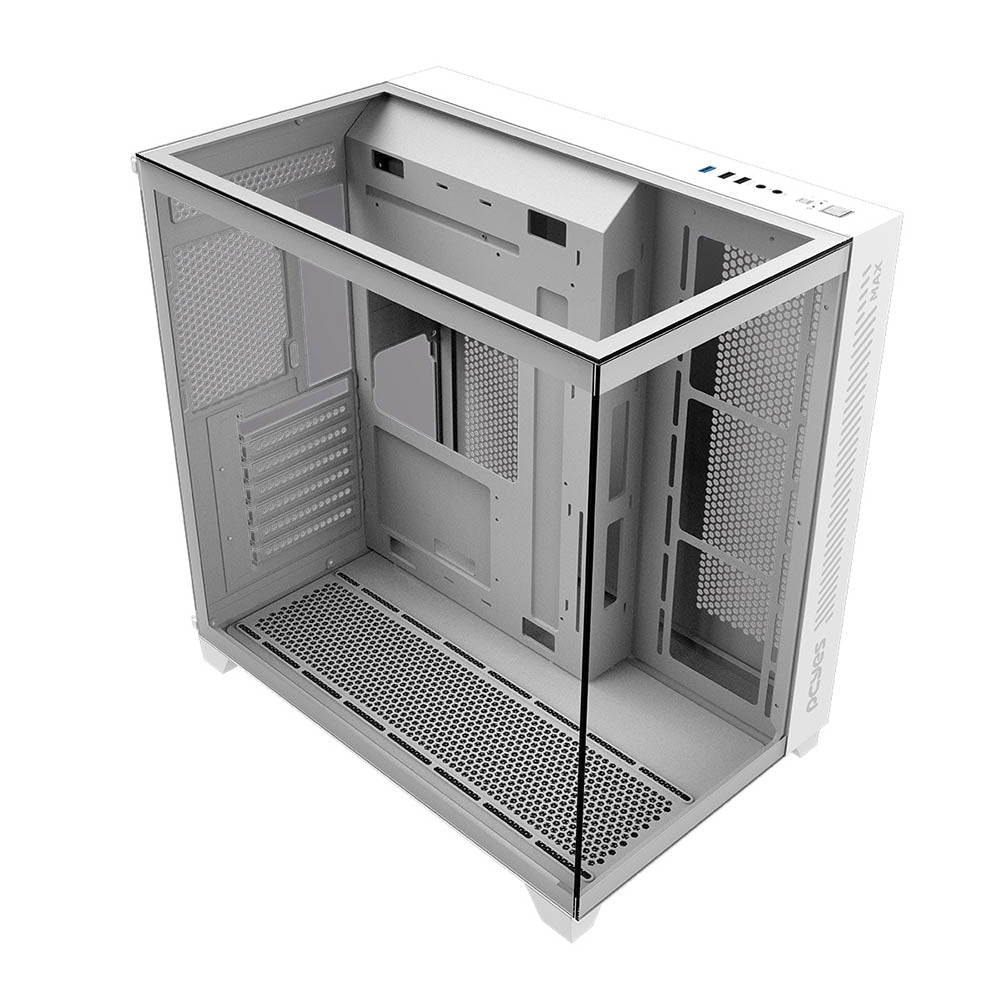 Gabinete Gamer PCYes Mid Tower Forcefield MAX White Ghost Branco Com Lateral e Frente em Vidro Temperado - GFFMAXWG