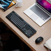 Kit Teclado e Mouse Akko MX108 Preto / Ciano