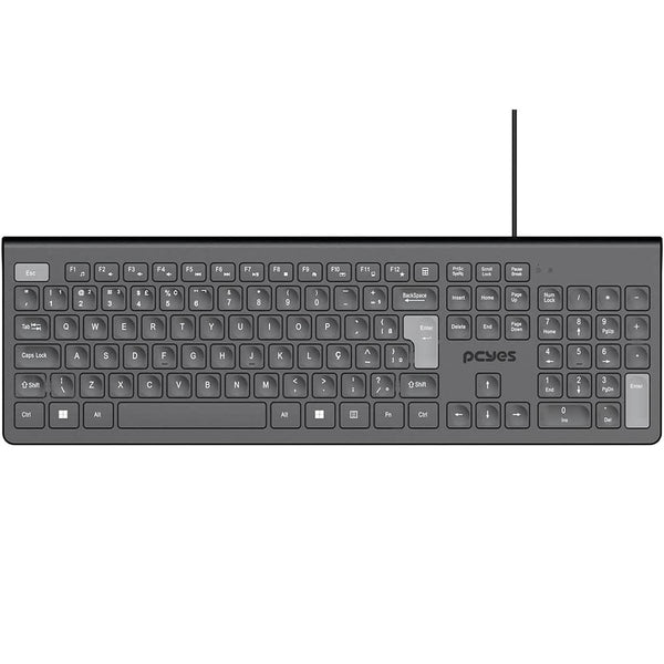 Teclado Usb PCYes Soft Preto / Cinza - Ptosf2Ab