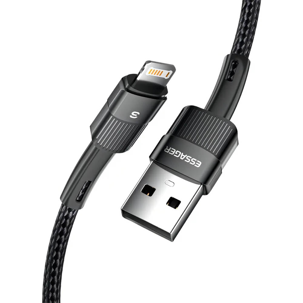 Cabo de Dados USB p/ Lightning  Essager 1.0mt Nylon Preto - EXCL-XC01
