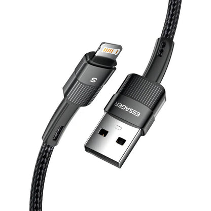 Cabo de Dados USB p/ Lightning  Essager 1.0mt Nylon Preto - EXCL-XC01