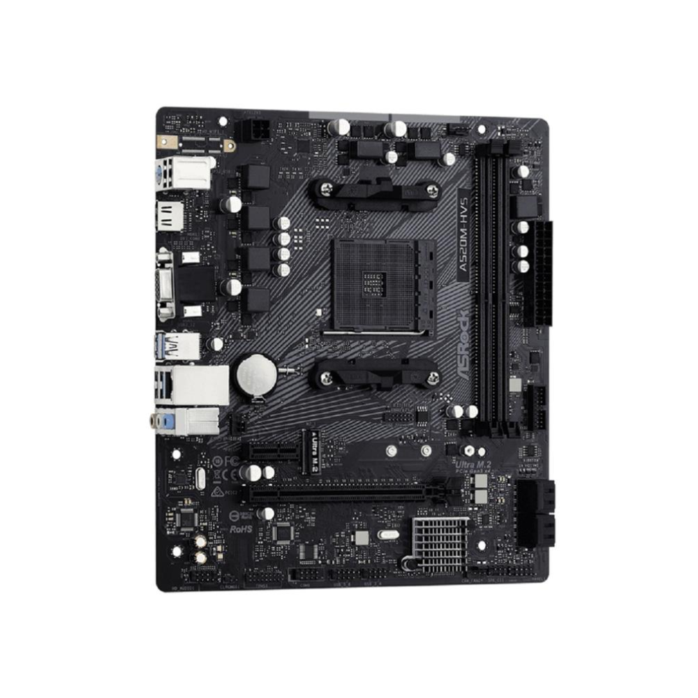 Placa Mae ASRock AM4 A520M-HVS  64Gb 2xDDR4 Socket AMD AM4 Ryzen Hdmi 2x Usb 2.0 4x Usb 3.2 - 90-MXBE60-A0BAY1Z