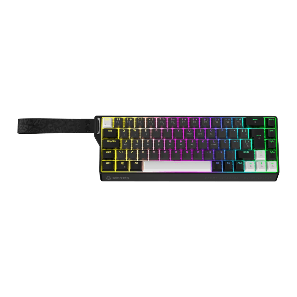 Teclado Gamer Mecanico Magnetico PCYes Gamma Black Vulcan 8000Hz Usb Led Rgb - PMGMBV
