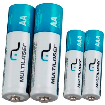 Carregador De Pilhas Multilaser C/ 4 Pilhas AA + 4 Pilhas AAA - CB093