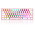 Teclado Gamer Mecanico Redragon Fizz RGB Branco Rosa/Branco Switch Azul - K617-RGB-W