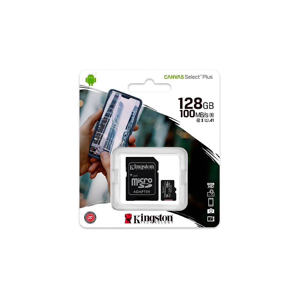 Cartão De Memória 128gb Micro Sd Card Kingston Canvas Select Plus Cl 10 - SDCS3128GB