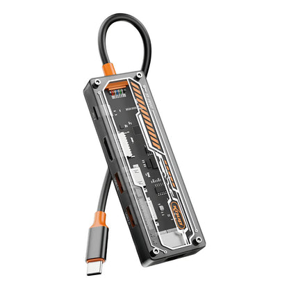 Adaptador Hub USB Tipo C Knup 5 em 1 HDMI 4K 2x USB 3.0 / 2.0 PD 65W Leitor Cartão SD/TF - KP-HB508
