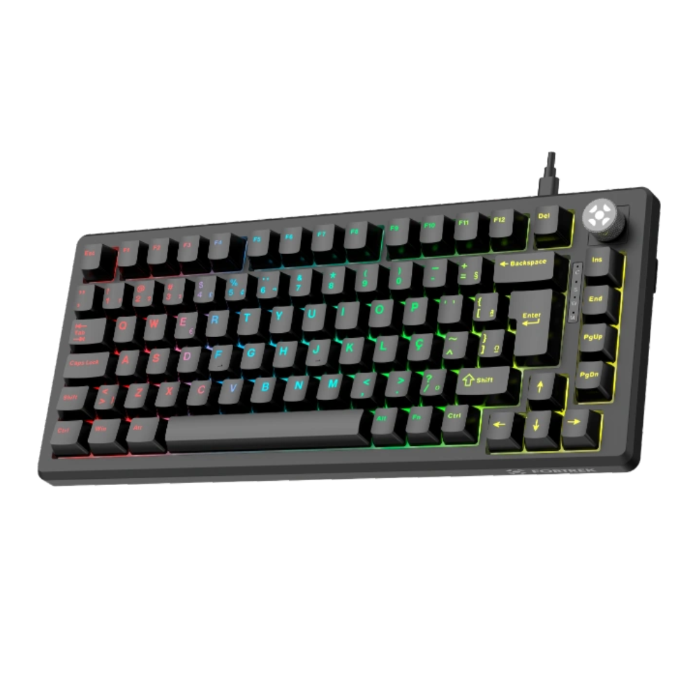 Teclado Mecanico Gamer Fortrek Shift Hotswap C/ Fio Preto - 86959