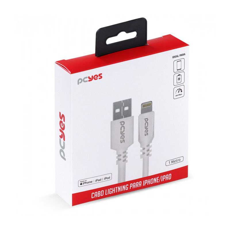 Cabo Usb Para Lightning (Iphone) 1mt PCYes Branco - PUALB-01