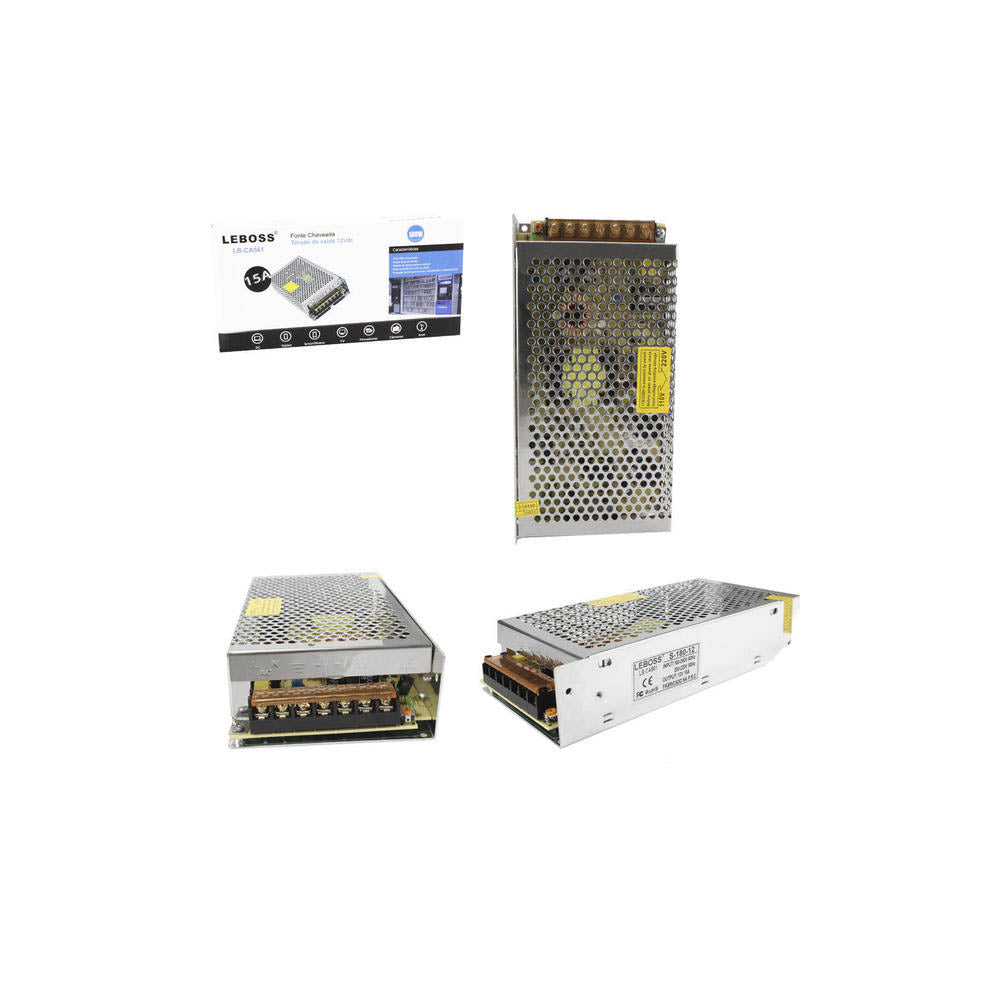 Fonte Chaveada CFTV 12V 15A 180W Leboss - LB-CA561