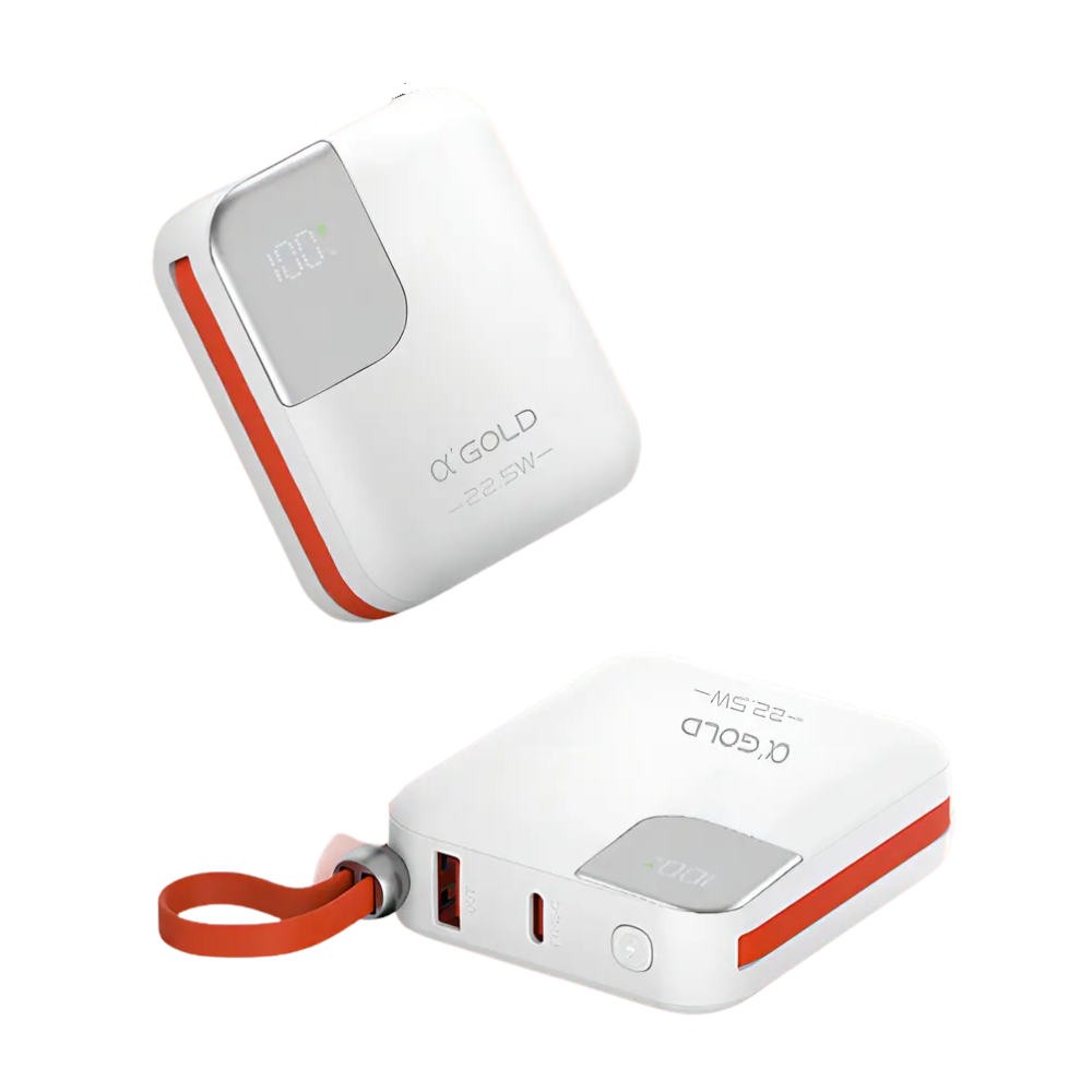 Carregador Portátil Power Bank AGold 10000Mah Turbo e PD Usb Tipo C e Lighting Roxo - BTE-48A