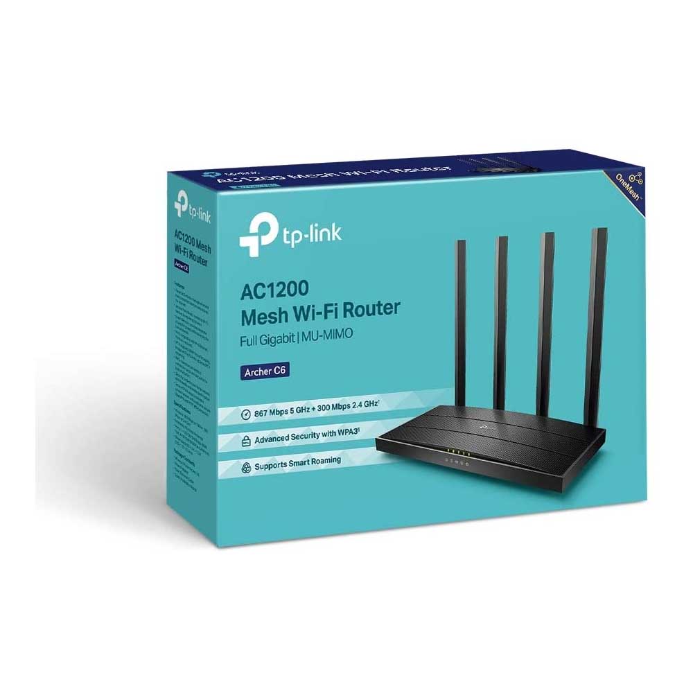 Roteador Wireless  TP-Link AC1300 Dual Band Gigabit Mesh - Archer C6