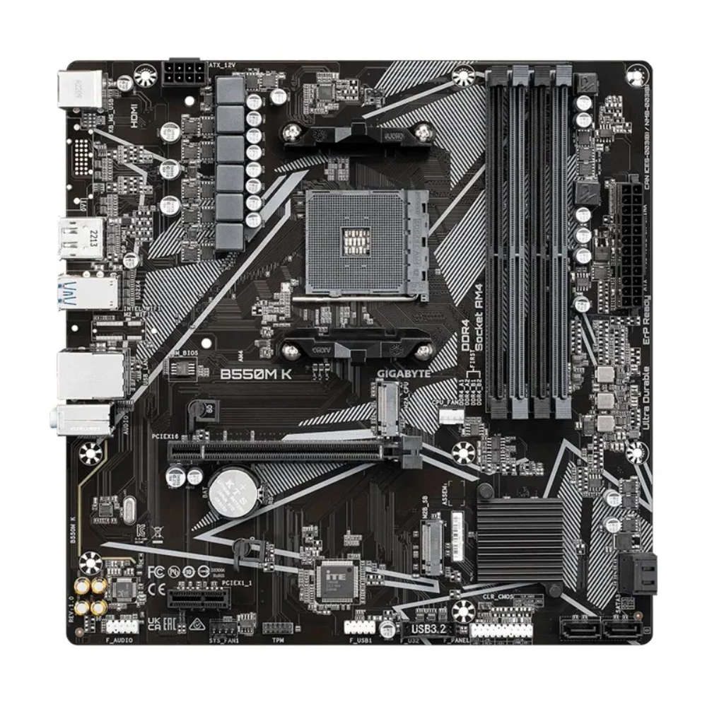 Placa Mae Gigabyte UD B550M K AMD AM4 Ddr4 Hdmi Displayport M.2 Usb 3.2 - B550M K