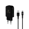 Kit Carregador de Parede Turbo Slim + Cabo Nylon Kevlar Preto USB Tipo C / USB 1,5m GShield - GS-8326